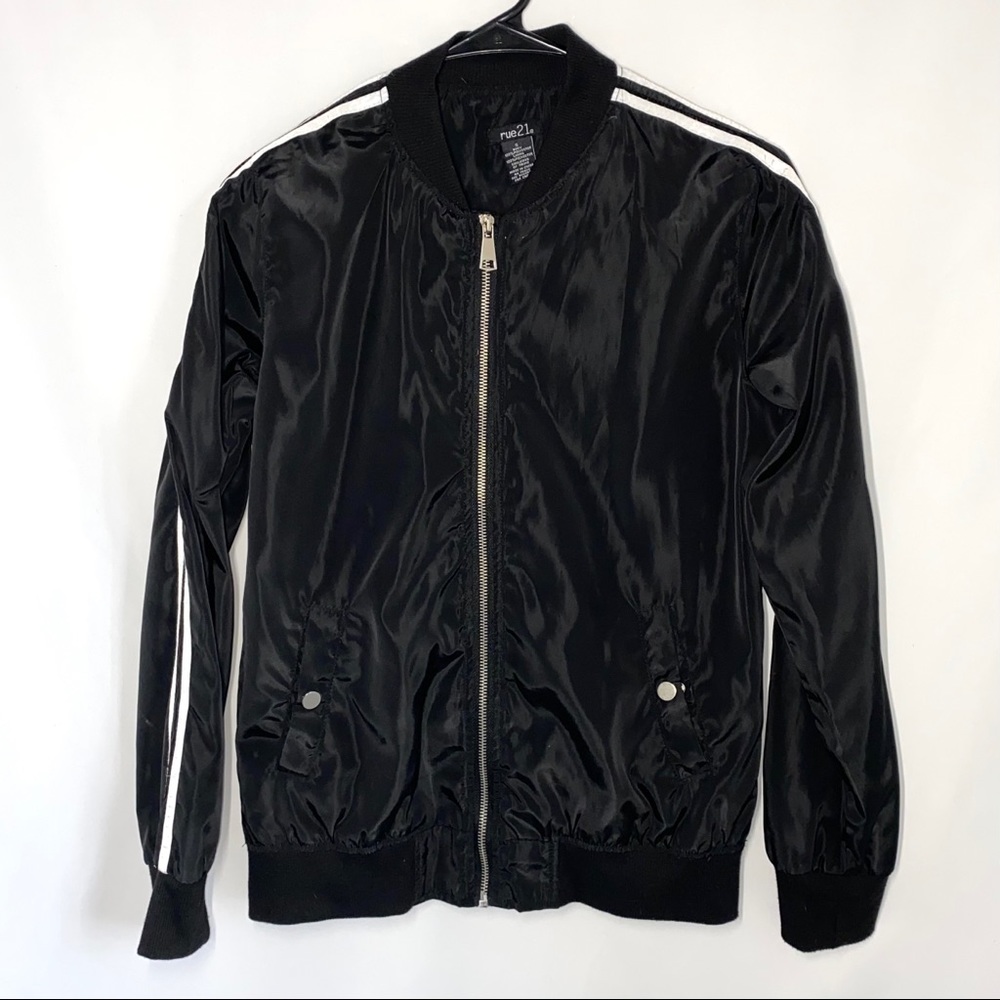 Rue21 Black Windbreaker Jacket